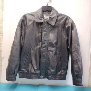 Tuskany Men's Leather Motorcycle Jacket Quilted Lining Full Zip - Size L